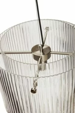 Hubsch Hanglamp Glas/metaal - Clear/nickel -LAMPEN Winkel hubsch hanglamp glas metaal clear nickel 1