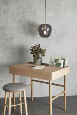 Hubsch Hanglamp Grijs Glas Met Messing Detail -LAMPEN Winkel hubsch hanglamp grijs glas met messing detail 1