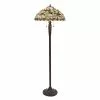 Clayre & Eef LumiLamp Tiffany Vloerlamp Ø 51x157 Cm Bruin Beige Glas Staande Lamp Bruin Staande Lamp