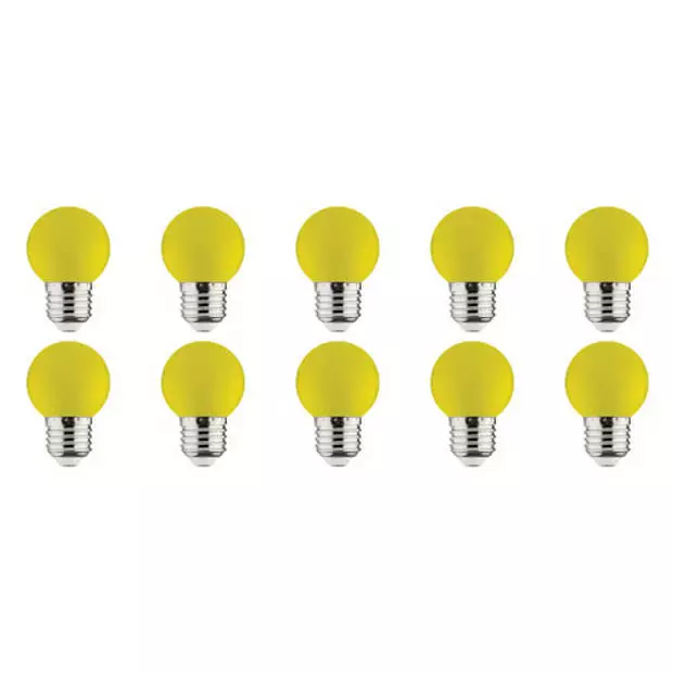 BES LED LED Lamp 10 Pack - Romba - Geel Gekleurd - E27 Fitting - 1W 1 BES LED LED Lamp 10 Pack - Romba - Geel Gekleurd - E27 Fitting - 1W