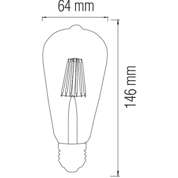 BES LED LED Lamp - Filament Rustiek - Vita - E27 Fitting - 6W - Warm Wit 2200K 2 BES LED LED Lamp - Filament Rustiek - Vita - E27 Fitting - 6W - Warm Wit 2200K - Afbeelding 2