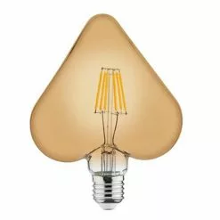 BES LED LED Lamp - Filament Rustiek - Hart - E27 Fitting - 6W - Warm Wit 2200K