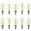 BES LED LED Lamp 10 Pack - Kaarslamp - Filament - E14 Fitting - 6W Dimbaar - Warm Wit 2700K