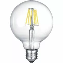 BES LED LED Lamp - Filament - Trion Globin XL - E27 Fitting - 8W - Warm Wit 2700K - Dimbaar - Transparent Helder - Glas