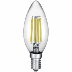 BES LED LED Lamp - Kaarslamp - Filament - Trion Kurza - 4W - E14 Fitting - Warm Wit 2700K - Dimbaar - Transparent Helder - Glas