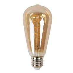 Clayre & Eef LED Lamp Bruin Glas Rond Gloeilamp LED Gloeilamp LED