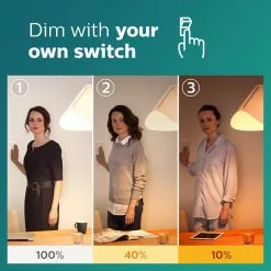 PHILIPS - LED Lamp - SceneSwitch Filament 827 A60 - E27 Fitting - Dimbaar - 1.6W-7.5W - Warm Wit 2200K-2700K Vervangt -LAMPEN Winkel 2917346 2e4dffee