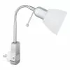BES LED Stopcontact Lamp Met Schakelaar - Trion - Rond - Mat Chroom - Aluminium - E14 - Stekkerlamp - Stekkerspot