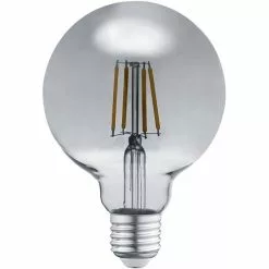 BES LED LED Lamp - Filament - Trion Globin - E27 Fitting - 6W - Warm Wit 3000K - Rookkleur - Aluminium