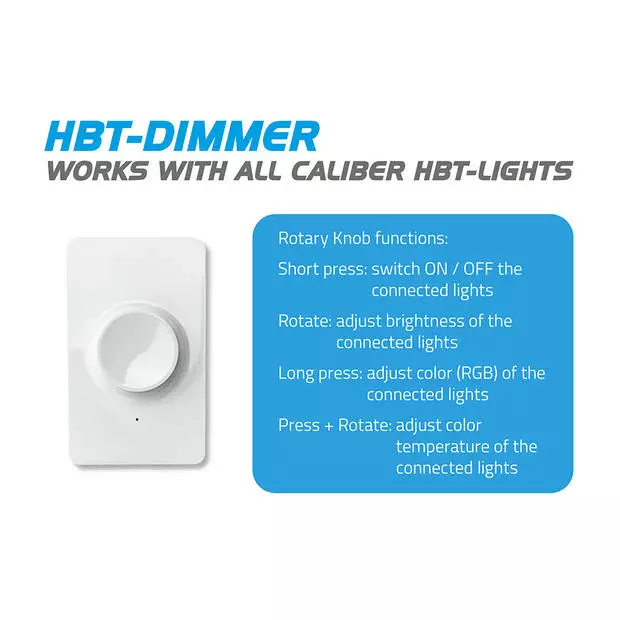Caliber Draadloze Smart Lamp Dimmer - Bluetooth Schakelaar Voor Slimme Lamp - Bevestiging Zonder Boren (HBT-DIMMER) 6 Caliber Draadloze Smart Lamp Dimmer - Bluetooth Schakelaar Voor Slimme Lamp - Bevestiging Zonder Boren (HBT-DIMMER) - Afbeelding 6