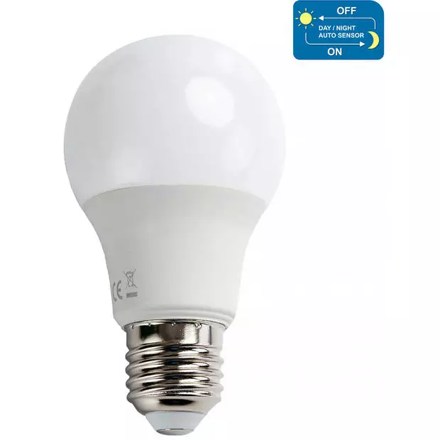 BES LED LED Lamp - Dag En Nacht Sensor - Aigi Lido - A60 - E27 Fitting - 8W - Helder/Koud Wit 6500K - Wit 2 BES LED LED Lamp - Dag En Nacht Sensor - Aigi Lido - A60 - E27 Fitting - 8W - Helder/Koud Wit 6500K - Wit - Afbeelding 2