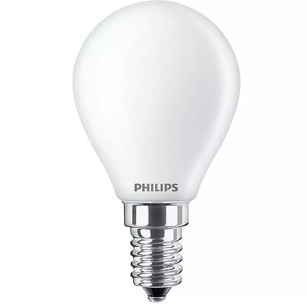 PHILIPS - LED Lamp - Set 2 Stuks - Classic Lustre 827 P45 FR - E14 Fitting - 4.3W - Warm Wit 2700K Vervangt 40W 2 PHILIPS - LED Lamp - Set 2 Stuks - Classic Lustre 827 P45 FR - E14 Fitting - 4.3W - Warm Wit 2700K Vervangt 40W - Afbeelding 2
