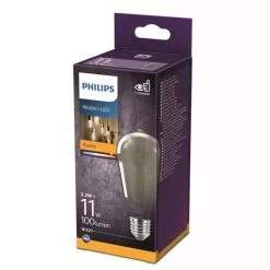 Philips LED-lamp Equivalent 11W E27 Rokerig Warm Wit, Niet Dimbaar, Glas