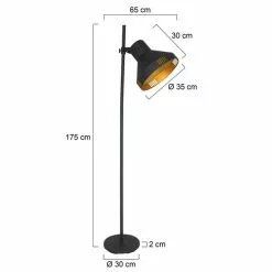 Mexlite Evy Staande Lamp Zwart -LAMPEN Winkel 3527553 316589f0