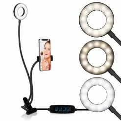Grundig Selfie Studio Ringlamp - Ringlight - Ringlicht - Selfie Lamp - Social Media En Vlogs - Met Tafelklem