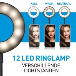Grundig Selfie Studio Ringlamp - Ringlight - Ringlicht - Selfie Lamp - Social Media En Vlogs - Met Tafelklem -LAMPEN Winkel 3547019 ec5d1acd