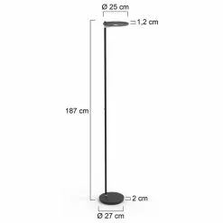 Steinhauer Turound Staande Lamp Zwart Met Zwart Glas Uplight Dimmer -LAMPEN Winkel 3560961 17d981c6
