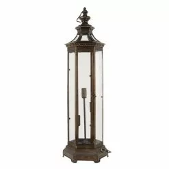 Clayre & Eef Vloerlamp 29x25x79 Cm Bruin Ijzer Staande Lamp Bruin Staande Lamp