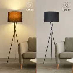 Aigostar 13AT2 - Vloerlamp - Moderne Staande Lamp - 145cm - E27 Fitting - Woonkamer - Zwart -LAMPEN Winkel 3665117 00ad9281