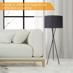 Aigostar 13AT2 - Vloerlamp - Moderne Staande Lamp - 145cm - E27 Fitting - Woonkamer - Zwart -LAMPEN Winkel 3665117 b2b0a3f8