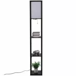 Zenzee Vloerlamp - Staande Lamp - Stalamp - Modern - Met Opbergruimte - 26L X 26B X 160H Cm - Zwart -LAMPEN Winkel 3723176 09cb7b1b