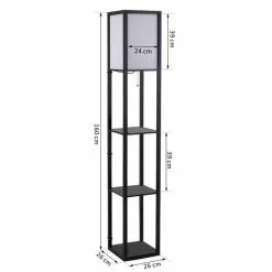 Zenzee Vloerlamp - Staande Lamp - Stalamp - Modern - Met Opbergruimte - 26L X 26B X 160H Cm - Zwart -LAMPEN Winkel 3723176 2a4770fb