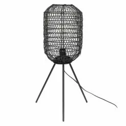 Clayre & Eef Vloerlamp Ø 21x63 Cm Zwart Ijzer Staande Lamp Zwart Staande Lamp