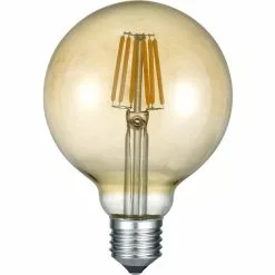 BES LED LED Lamp - Filament - Trion Globin - E27 Fitting - 8W - Warm Wit 2700K - Dimbaar - Amber - Glas