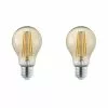 BES LED LED Lamp - Trion Lamba - Set 2 Stuks - E27 Fitting - 4W - Warm Wit 3000K - Amber - Glas