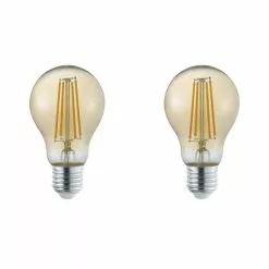 BES LED LED Lamp - Trion Lamba - Set 2 Stuks - E27 Fitting - 4W - Warm Wit 3000K - Amber - Glas