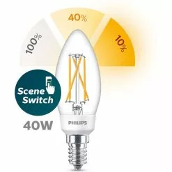 Philips LED SceneSwitch Filament Kaars Lamp - E14 5W 470lm 2200K+2500K+2700K 230... -LAMPEN Winkel 3744423 a2aaa8bd