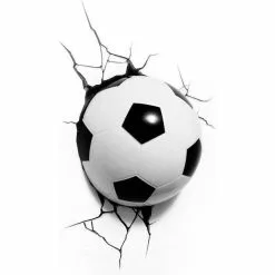 3DlightFX Voetbal Lamp - Nachtlamp Met Wandsticker En Timer Functie - LED Wandlamp