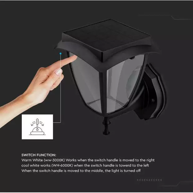 V-tac VT-982 Sevilla Solar Wandlamp – Zonne-energie – LED Lamp - 2 8 V-tac VT-982 Sevilla Solar Wandlamp – Zonne-energie – LED Lamp - 2 - Afbeelding 8