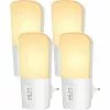 Qumax LED Nachtlampje Stopcontact 4 Stuks - Dimbare Nachtlampjes Met Sensor - Nachtlampje Babykamer - Nacht Lamp - Dag E