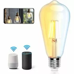 BES LED LED Lamp - Smart LED - Aigi Rixona - Bulb ST64 - 6W - E27 Fitting - Slimme LED - Wifi LED + Bluetooth - Aanpasbare Kleur -LAMPEN Winkel 3823763 2cdaf9cd