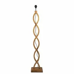 Clayre & Eef Vloerlamp 24x18x136 Cm Bruin Hout Staande Lamp Bruin Staande Lamp