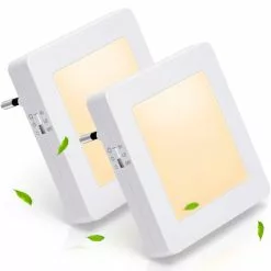 Aigostar 10B9V - LED Nachtlampje Stopcontact 2 Stuks - Dag/Nacht Sensor - Nachtlampje Babykamer - Nacht Lamp - Wit