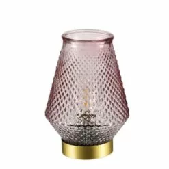 CASA DI ELTURO LED-lamp Ella – Roze – Goud – Werkt Op Batterijen (incl. Lamp) – Ø13 X18 Cm