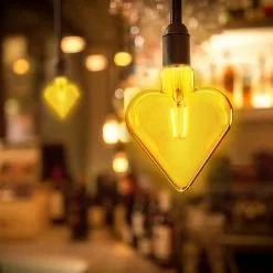 BES LED LED Lamp - Aigi Glow Heart - E27 Fitting - 4W - Warm Wit 1800K - Amber -LAMPEN Winkel 3894671 24231774