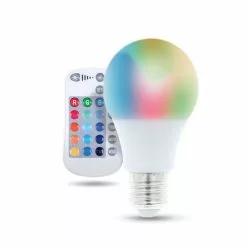 LED-lamp E27 A60 RGB + Wit 9W + RC Forever Light