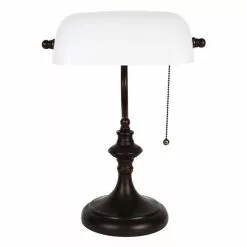 HAES DECO - Bankierslamp Tafellamp Wit 26x16x38 Cm Fitting E27 / Lamp Max 1x40W 7 HAES DECO - Bankierslamp Tafellamp Wit 26x16x38 Cm Fitting E27 / Lamp Max 1x40W -LAMPEN Winkel 3933067 b056b664