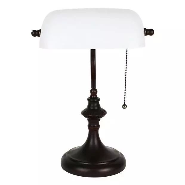 HAES DECO - Bankierslamp Tafellamp Wit 26x16x38 Cm Fitting E27 / Lamp Max 1x40W 4 HAES DECO - Bankierslamp Tafellamp Wit 26x16x38 Cm Fitting E27 / Lamp Max 1x40W - Afbeelding 4