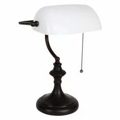 HAES DECO - Bankierslamp Tafellamp Wit 26x16x38 Cm Fitting E27 / Lamp Max 1x40W 6 HAES DECO - Bankierslamp Tafellamp Wit 26x16x38 Cm Fitting E27 / Lamp Max 1x40W -LAMPEN Winkel 3933067 f8412a78