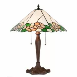 HAES DECO - Tiffany Tafellamp 44x61x64 Cm Fitting E27 / Lamp Max 2x60W