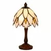 HAES DECO - Tiffany Tafellamp Beige, Bruin Ø 18x34 Cm Fitting E14 / Lamp Max 1x25W