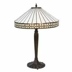 HAES DECO - Tiffany Tafellamp Beige, Bruin Ø 40x58 Cm Fitting E27 / Lamp Max 2x60W -LAMPEN Winkel 3933107 bb6c6cb3