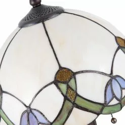 HAES DECO - Tiffany Tafellamp Beige, Groen Ø 30x50 Cm Fitting E27 / Lamp Max 2x40W -LAMPEN Winkel 3933126 e6861b0a