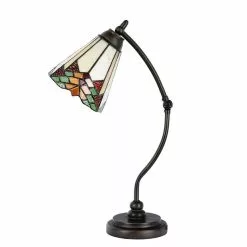 HAES DECO - Tiffany Tafellamp Beige, Rood Ø 26x50 Cm Fitting E14 / Lamp Max 1x40W -LAMPEN Winkel 3933134 6b8eb9d9