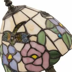 HAES DECO - Tiffany Tafellamp Beige, Roze Ø 20x36 Cm Fitting E14 / Lamp Max 1x40W -LAMPEN Winkel 3933140 238dc31d
