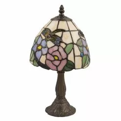 HAES DECO - Tiffany Tafellamp Beige, Roze Ø 20x36 Cm Fitting E14 / Lamp Max 1x40W -LAMPEN Winkel 3933140 ff654e3f